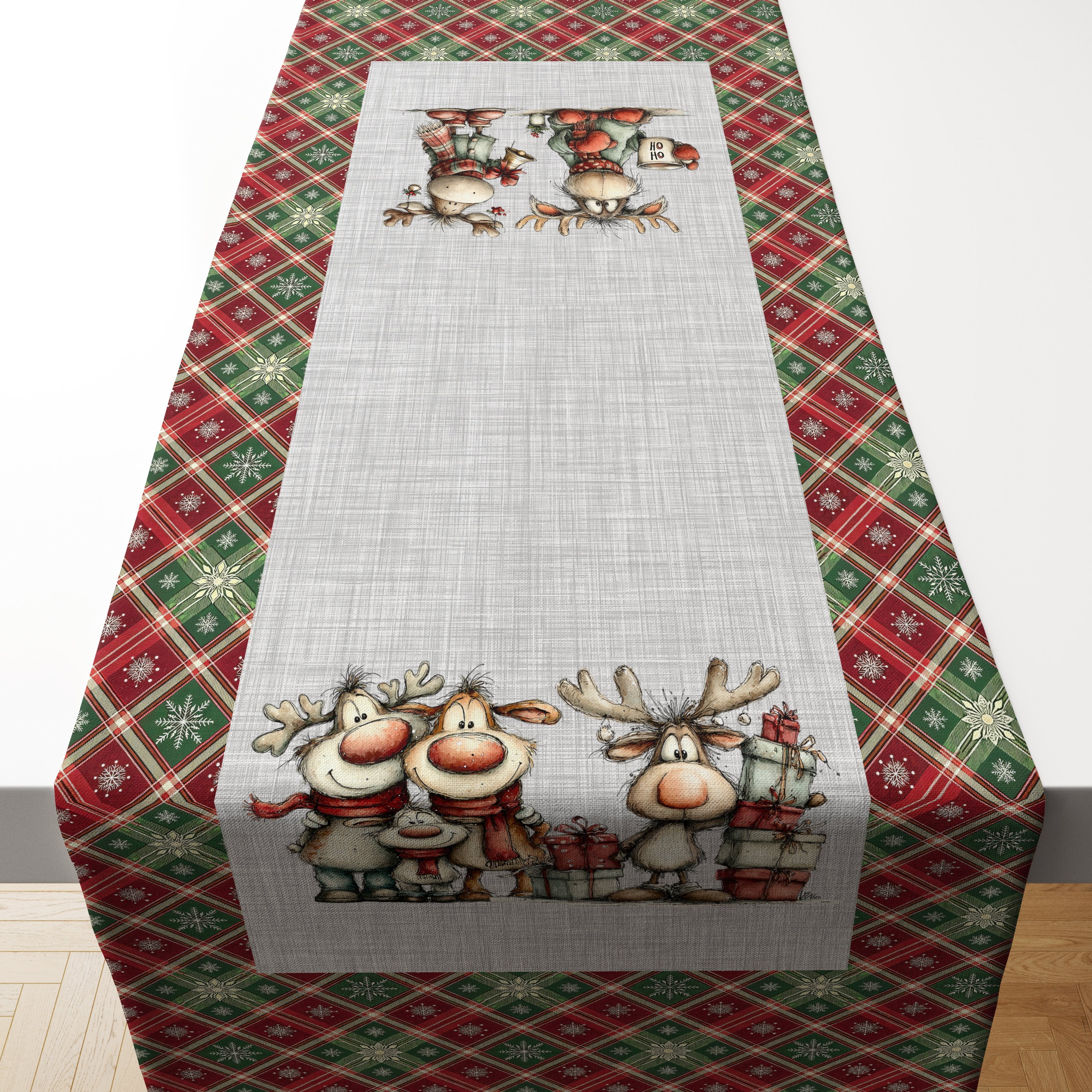 Yılbaşı Koleksiyonu- Yılbaşı Runner Dikişsiz Panel Kumaş