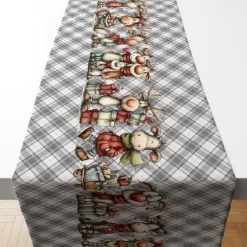 Yılbaşı Koleksiyonu- Yılbaşı Runner Dikişsiz Panel Kumaş