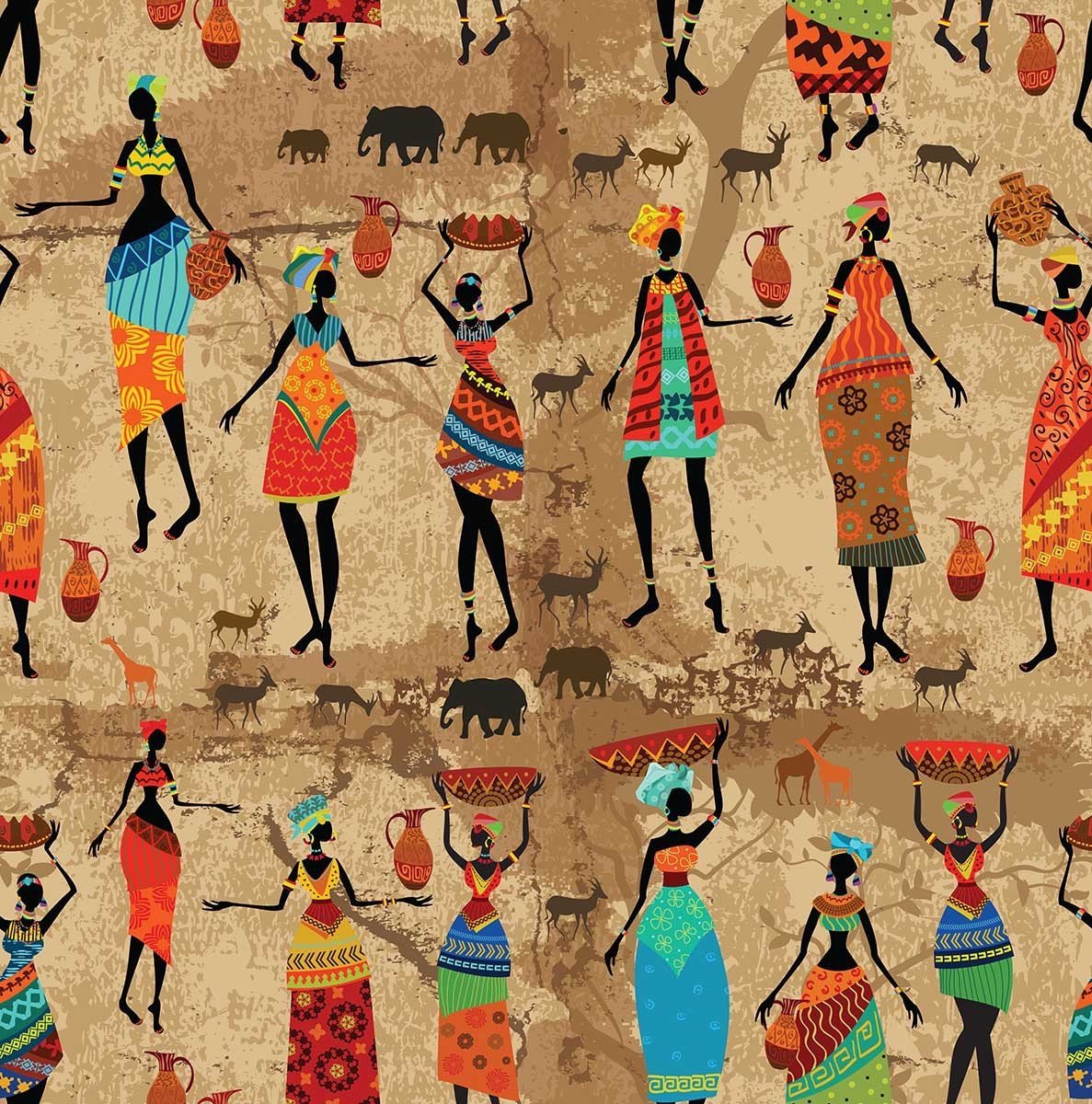 Afrikalı Kadın Desenli Kumaş(SONBAHAR İNDİRİMİ)