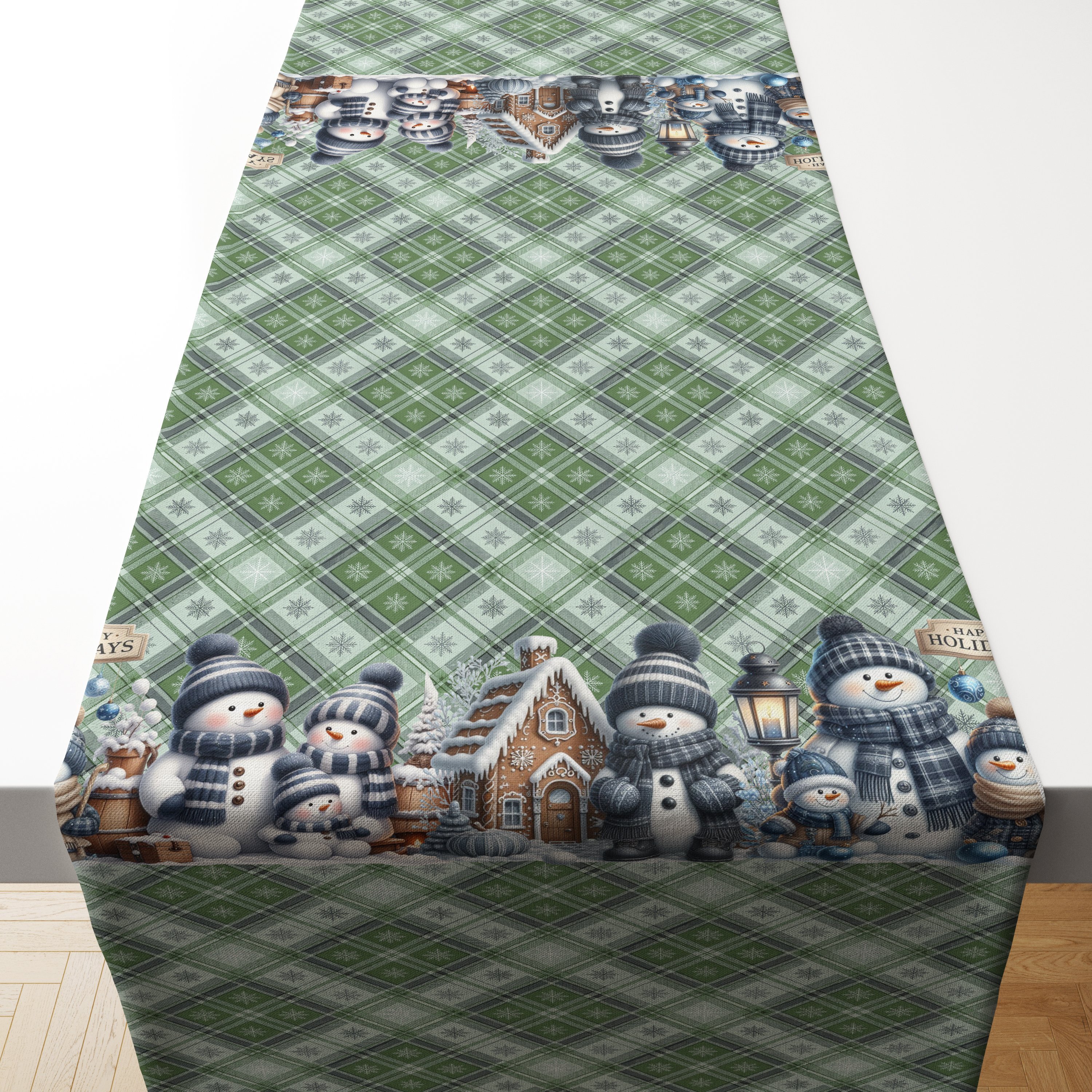 Yılbaşı Koleksiyonu- Yılbaşı Runner Dikişsiz Panel Kumaş