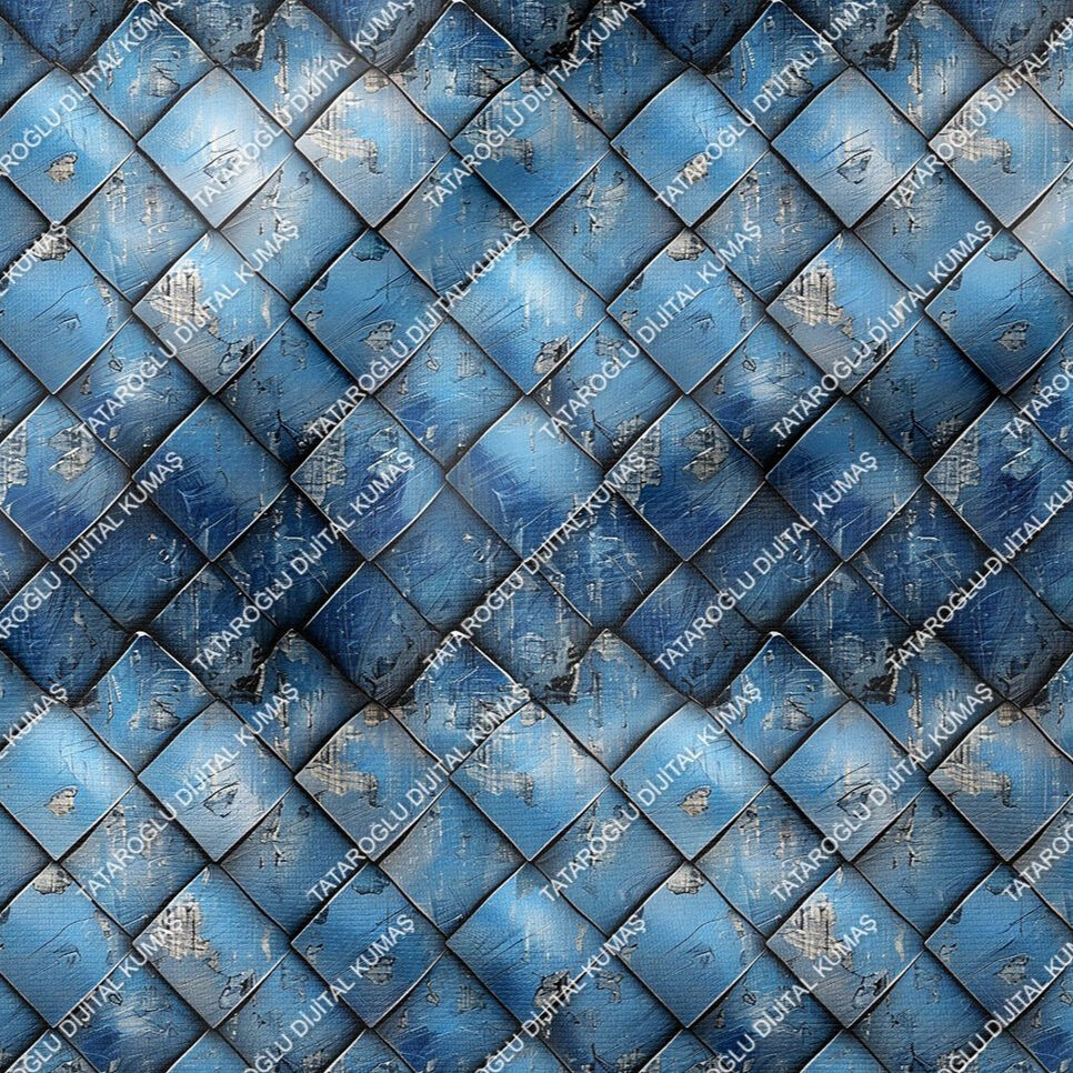 Blue Glam Glitter Göz Alıcı Mavi Parıltı Koleksiyonu, Art Deco Çok Amaçlı Dekoratif Dijital Baskı Kumaş-1