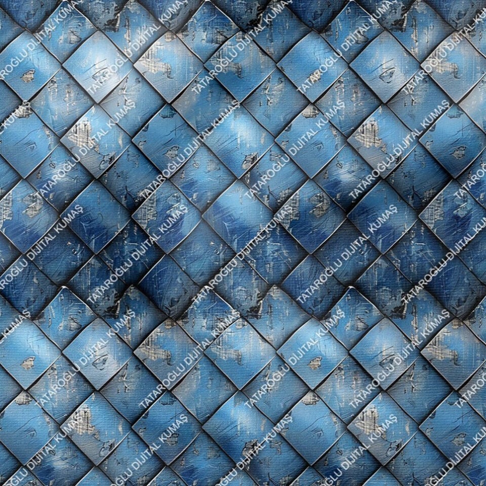 Blue Glam Glitter Göz Alıcı Mavi Parıltı Koleksiyonu, Art Deco Çok Amaçlı Dekoratif Dijital Baskı Kumaş-1