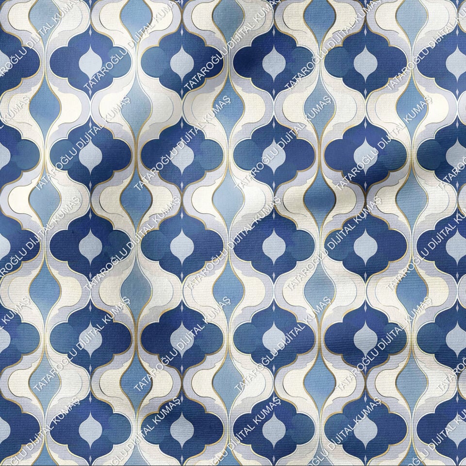Blue Glam Glitter Göz Alıcı Mavi Parıltı Koleksiyonu, Art Deco Çok Amaçlı Dekoratif Dijital Baskı Kumaş-4