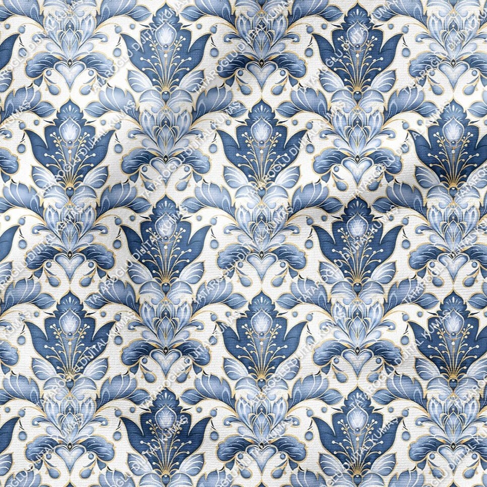 Blue Glam Glitter Göz Alıcı Mavi Parıltı Koleksiyonu,  Art Deco Çok Amaçlı Dekoratif Dijital Baskı Kumaş-5