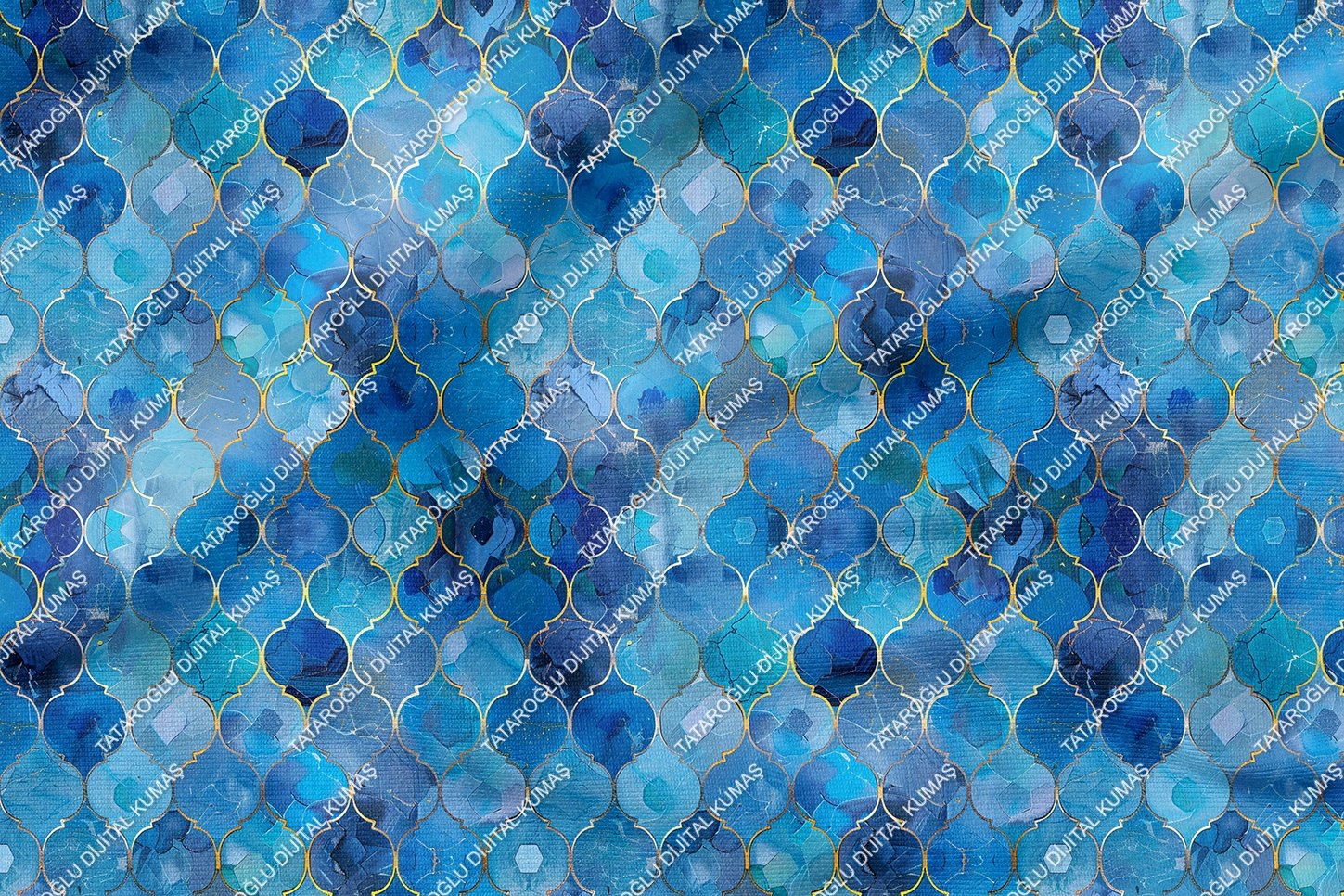 Blue Glam Glitter Göz Alıcı Mavi Parıltı Koleksiyonu,  Art Deco Çok Amaçlı Dekoratif Dijital Baskı Kumaş-6