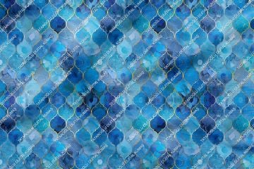 Blue Glam Glitter Göz Alıcı Mavi Parıltı Koleksiyonu,  Art Deco Çok Amaçlı Dekoratif Dijital Baskı Kumaş-6