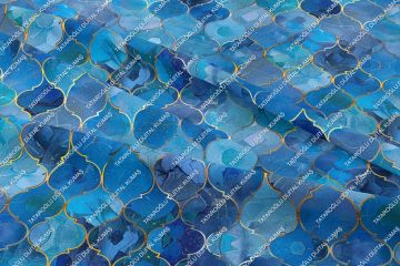 Blue Glam Glitter Göz Alıcı Mavi Parıltı Koleksiyonu,  Art Deco Çok Amaçlı Dekoratif Dijital Baskı Kumaş-6