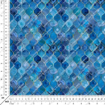 Blue Glam Glitter Göz Alıcı Mavi Parıltı Koleksiyonu,  Art Deco Çok Amaçlı Dekoratif Dijital Baskı Kumaş-6