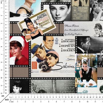 Audrey Hepburn Film Afişli Dijital Baskılı Kumaş(SONBAHAR İNDİRİMİ)