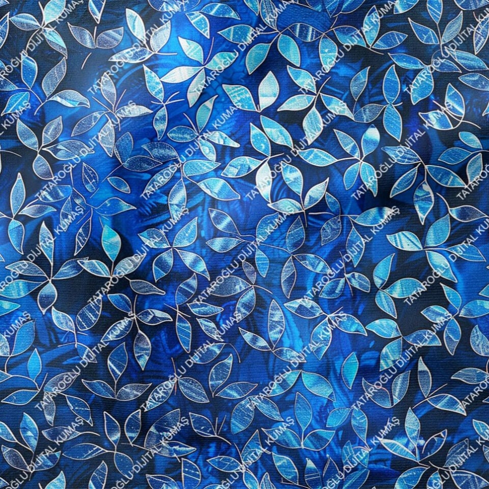 Blue Glam Glitter Göz Alıcı Mavi Parıltı Koleksiyonu,  Art Deco Çok Amaçlı Dekoratif Dijital Baskı Kumaş-7