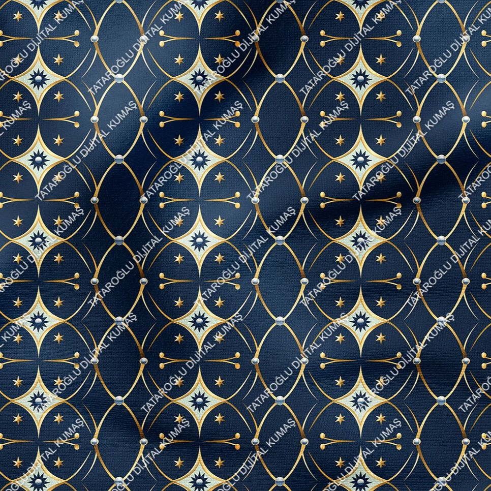 Blue Glam Glitter Göz Alıcı Mavi Parıltı Koleksiyonu,  Art Deco Çok Amaçlı Dekoratif Dijital Baskı Kumaş-9