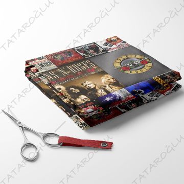Guns N'roses Klasik Rock Albüm Kapakları Desenli Kumaş(SONBAHAR İNDİRİMİ)