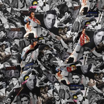 Patchwork Elvis Presley Konser Fotoğrafları Dijital Baskılı Kumaş(SONBAHAR İNDİRİMİ)