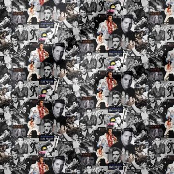 Patchwork Elvis Presley Konser Fotoğrafları Dijital Baskılı Kumaş(SONBAHAR İNDİRİMİ)