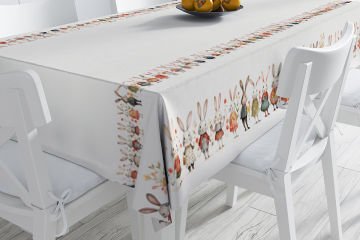 Happy Easter Paskalya Koleksiyonu-  Masa Örtüsü Dikişsiz