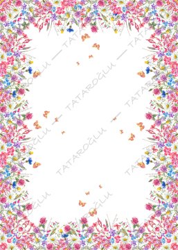 My Sweet Butterfly Koleksiyonu - Masa Örtüsü 140x240 cm Dikilmemiş Pano Kumaş