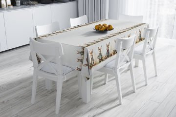 Happy Easter Paskalya Koleksiyonu-  Masa Örtüsü Dikişsiz 140x140