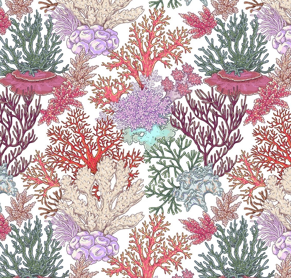 Mercan Desenli Kumaş, Deniz Temalı Dekoratif Kumaş