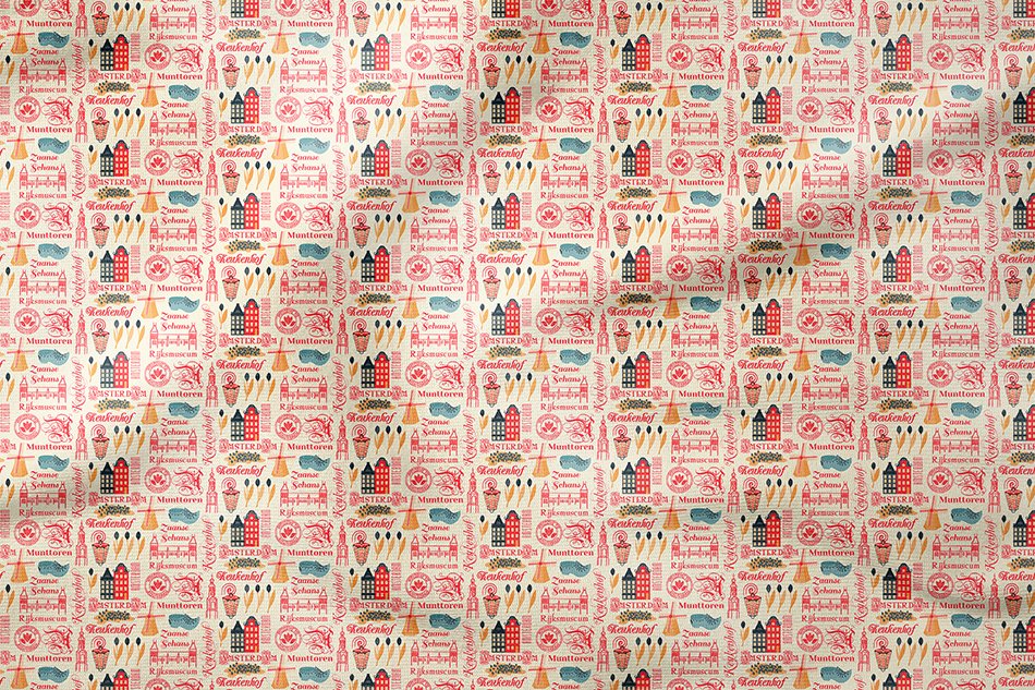 Pop Art Kumaş Amsterdam Temalı