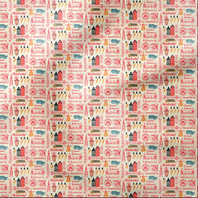 Pop Art Kumaş Amsterdam Temalı