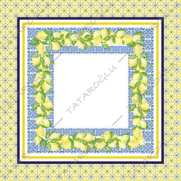 Majolica Koleksiyonu - Masa Örtüsü 140x140 cm Dikilmemiş Pano Kumaş