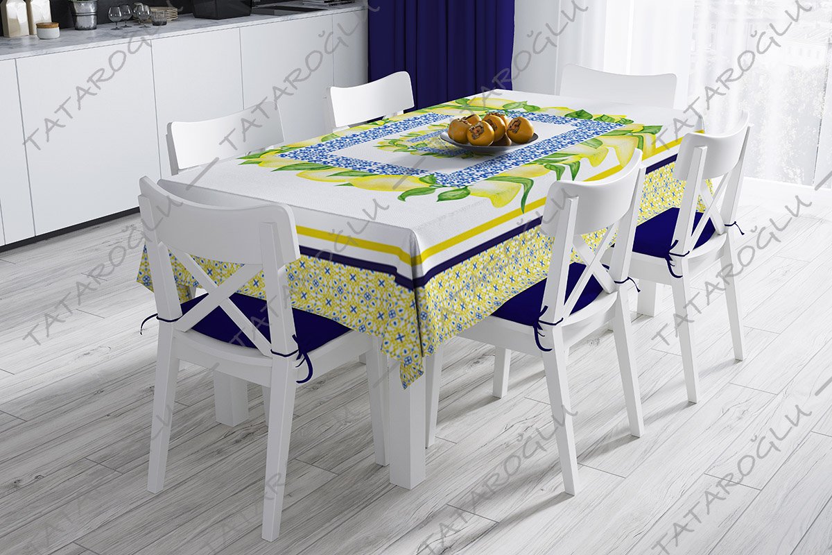 Majolica Koleksiyonu - Masa Örtüsü 140x240 cm Dikilmemiş Pano Kumaş