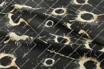 Happy Halloween Siyah Zemine Boya Püskürtmesi Tasarım Dekoratif Dijital Baskılı Kumaş