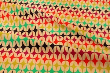 Renkli Geometrik Desenli Dijital Baskılı Kumaş