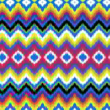 Zigzaglı Renkli Geometrik Desenli Dijital Baskılı Kumaş