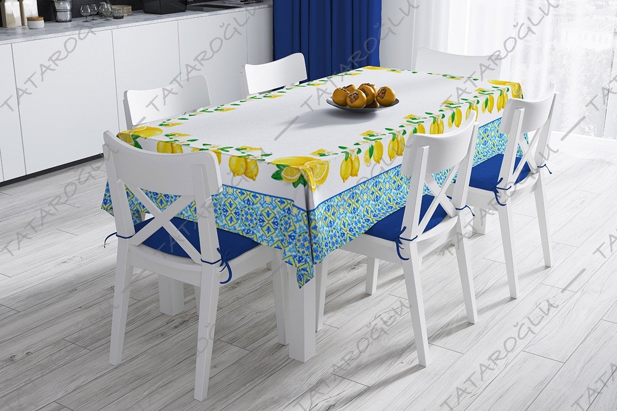 Talavera Koleksiyonu - Masa Örtüsü 140x240 cm Dikilmemiş Pano Kumaş