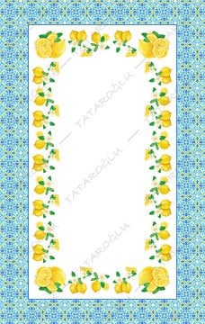 Talavera Koleksiyonu - Masa Örtüsü 140x240 cm Dikilmemiş Pano Kumaş