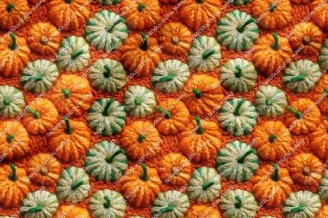 Happy Halloween 3D Renkli Bal Kabakları Desenli Tasarım Dijital Baskılı Kumaş