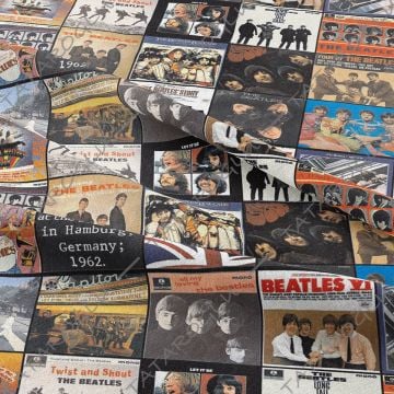 The Beatles Albüm Kapakları Klasik Rock Müzik Desenli Kumaş(SONBAHAR İNDİRİMİ)