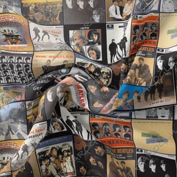 The Beatles Albüm Kapakları Klasik Rock Müzik Desenli Kumaş(SONBAHAR İNDİRİMİ)