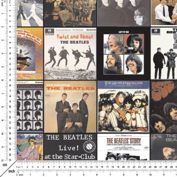 The Beatles Albüm Kapakları Klasik Rock Müzik Desenli Kumaş(SONBAHAR İNDİRİMİ)
