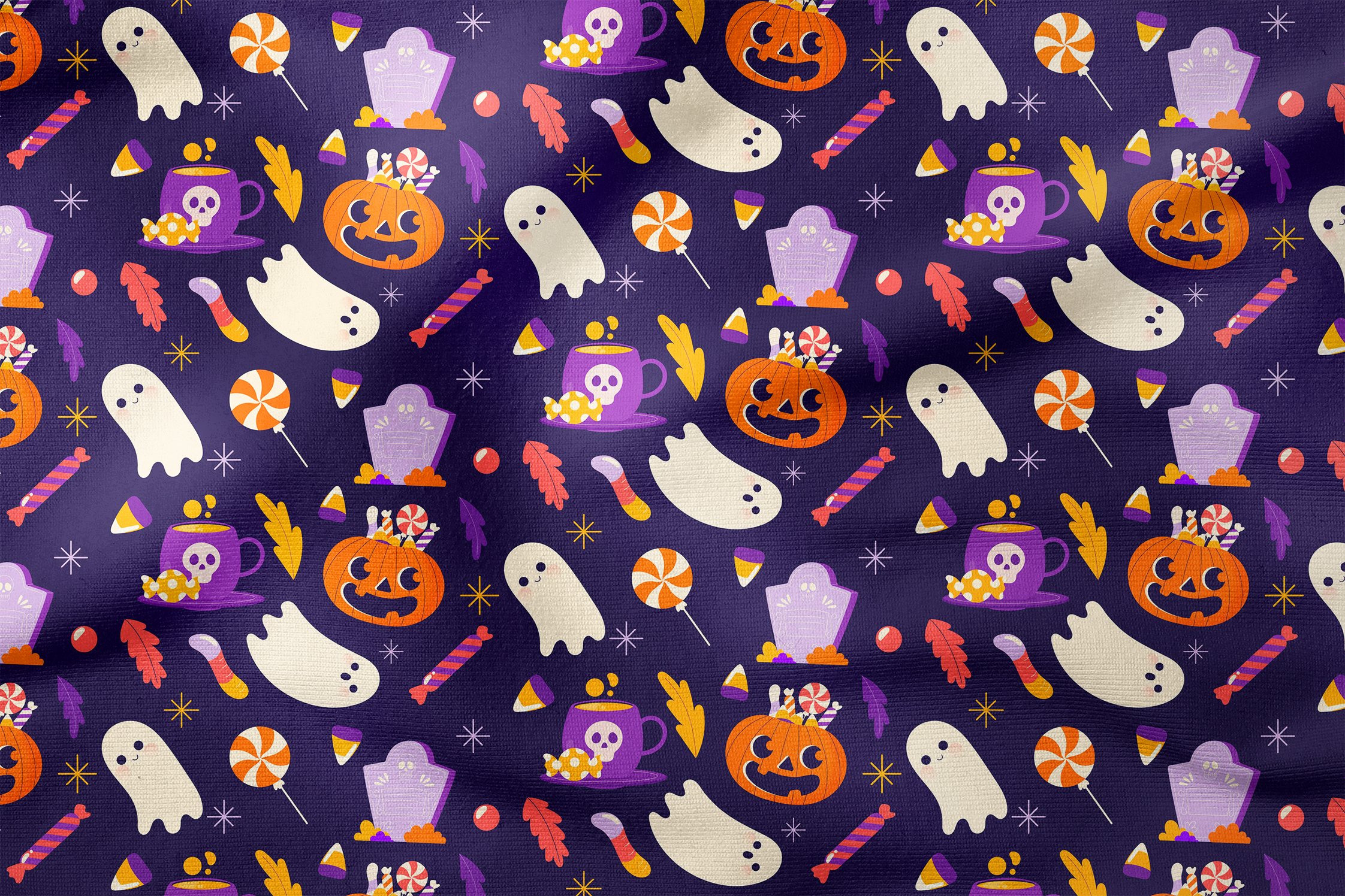 Happy Halloween Cute Ghosts,Pumpkins,Candies