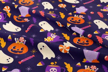 Happy Halloween Cute Ghosts,Pumpkins,Candies