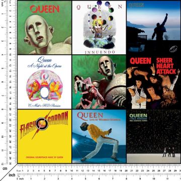Queen Albüm Kapakları Klasik Rock Müzik Desenli Kumaş(SONBAHAR İNDİRİMİ)
