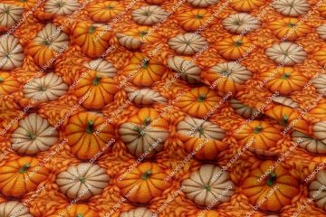 Happy Halloween 3D Örgü Bal Kabakları Desenli Dekoratif Tasarım Dijital Baskılı Kumaş
