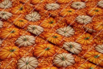 Happy Halloween 3D Örgü Bal Kabakları Desenli Dekoratif Tasarım Dijital Baskılı Kumaş