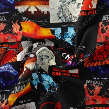 Metallica Klasik Rock Albüm Kapakları Desenli Kumaş(SONBAHAR İNDİRİMİ)