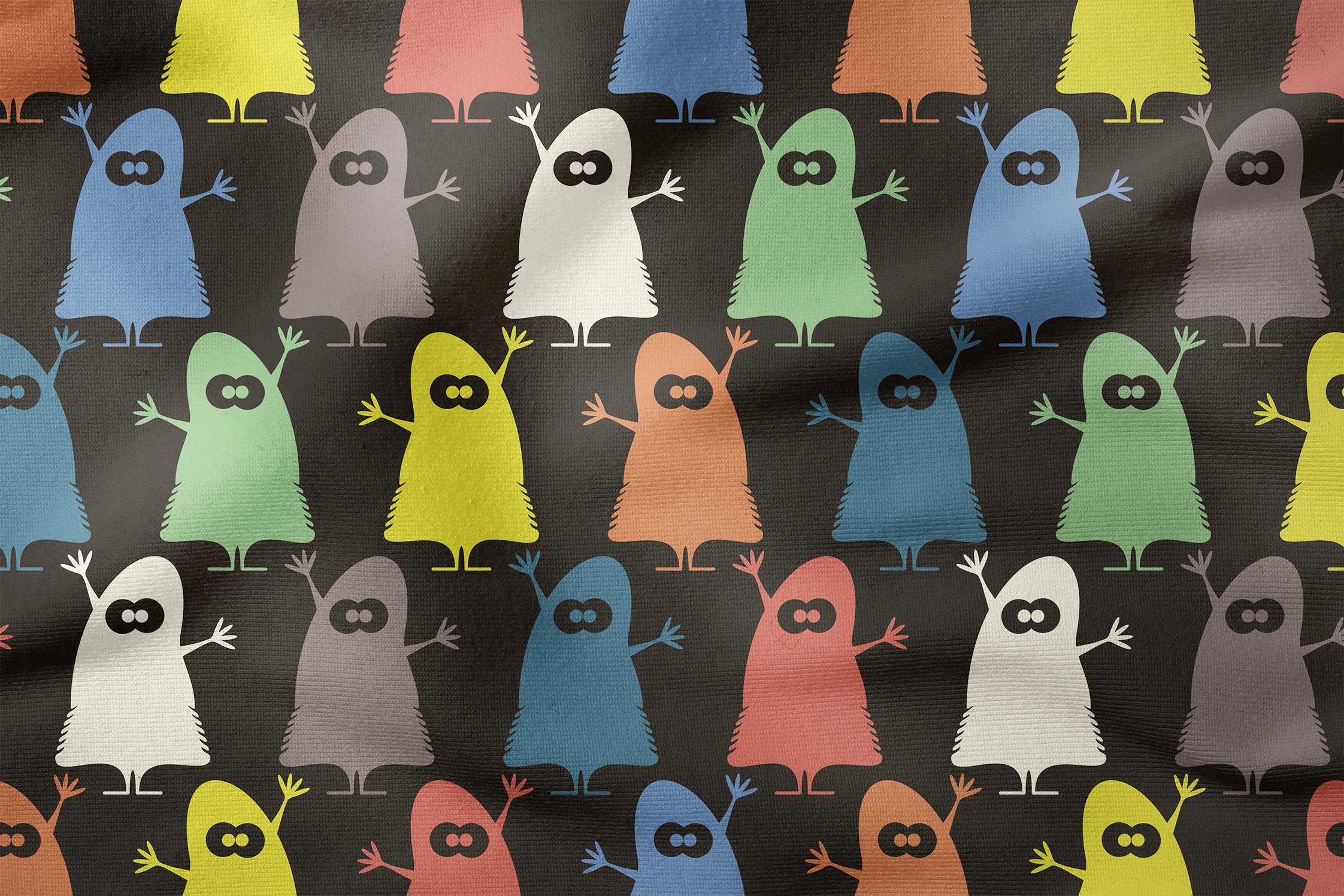 Happy Halloween Renkli Canavarlar