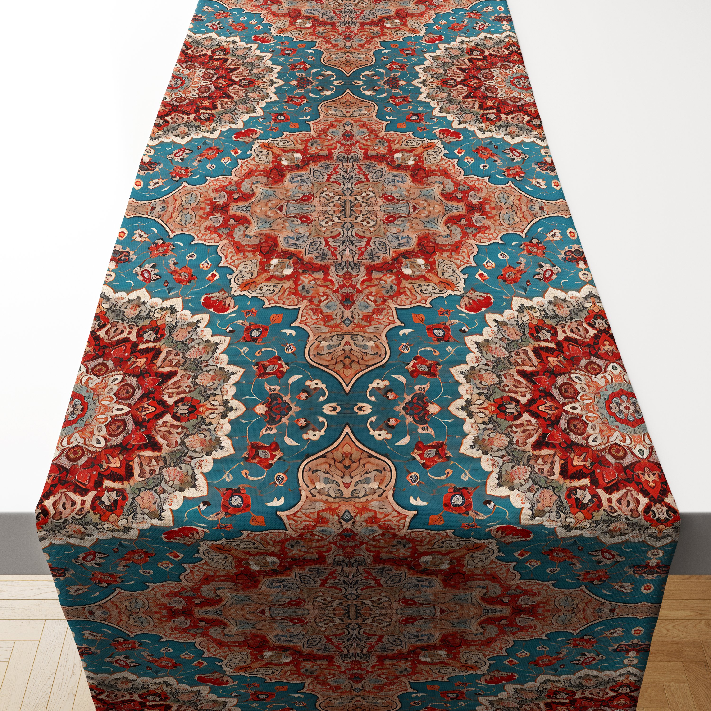 Geometrik (Dikilmemiş) Afgan Runner Panel Kumaş 2 li kırlent