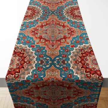 Geometrik (Dikilmemiş) Afgan Runner Panel Kumaş 2 li kırlent