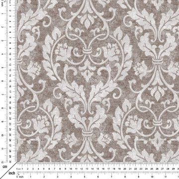 Eskitme Görünümlü Damask Desenli Dijital Baskılı Kumaş(SONBAHAR İNDİRİMİ)