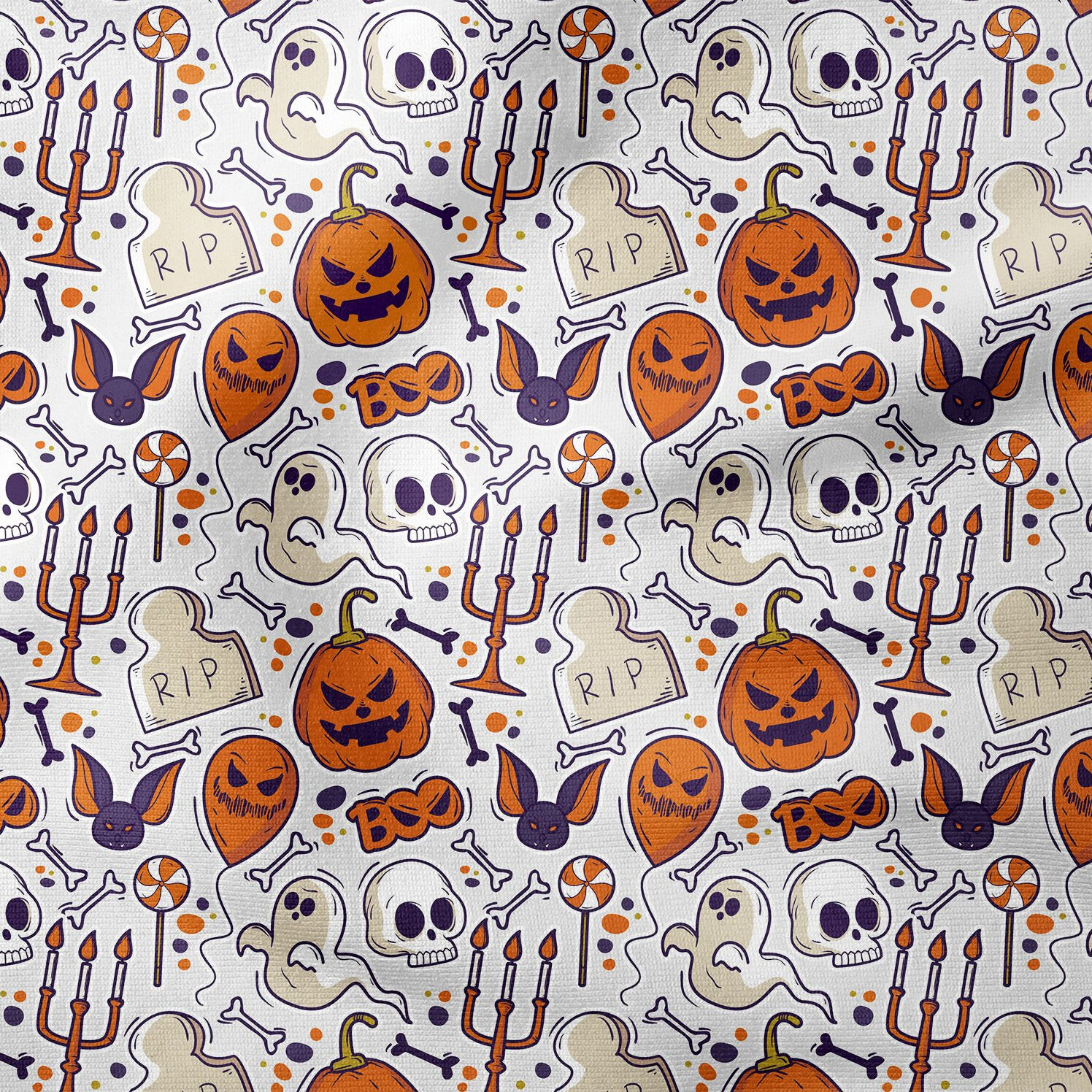 Happy Halloween Mezar Taşlı, Yarasalı, Balkabaklı Hayaletler