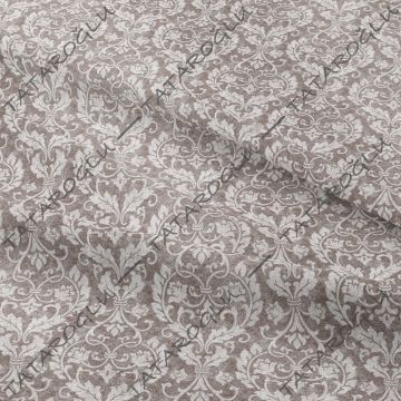 Eskitme Görünümlü Damask Desenli Dijital Baskılı Kumaş(SONBAHAR İNDİRİMİ)