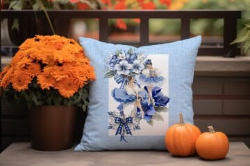 Güzel Balerinler Leke Tutmayan 2'li Panel (Dikilmemiş)Kırlent Kumaş