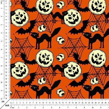 Happy Halloween Örümcek Ağ, Kedi, Balkabağı