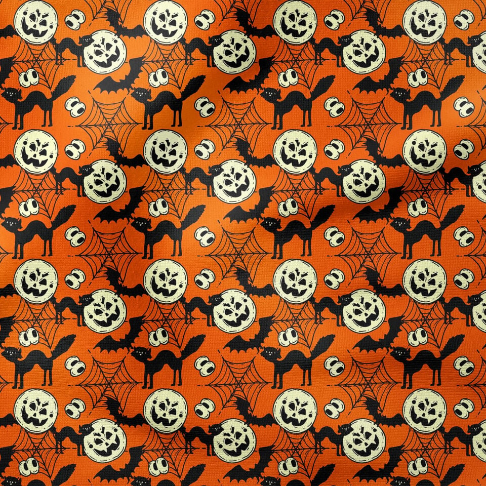 Happy Halloween Örümcek Ağ, Kedi, Balkabağı